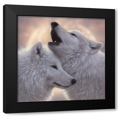 Wolves - Love Song Black Modern Wood Framed Art Print by Bogle, Collin