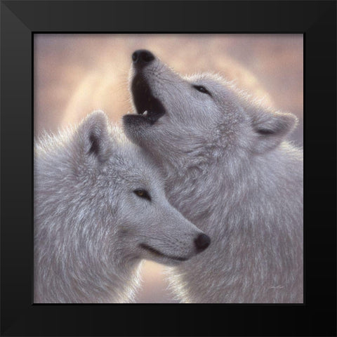 Wolves - Love Song Black Modern Wood Framed Art Print by Bogle, Collin