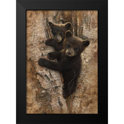 Curious Cubs Black Modern Wood Framed Art Print by Bogle, Collin