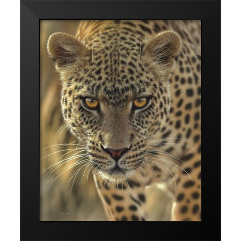 Leopard - On the Prowl Black Modern Wood Framed Art Print by Bogle, Collin