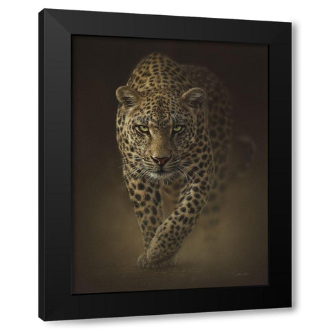 Leopard - Savage Black Modern Wood Framed Art Print by Bogle, Collin