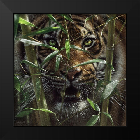 Hungry Eyes Black Modern Wood Framed Art Print by Bogle, Collin