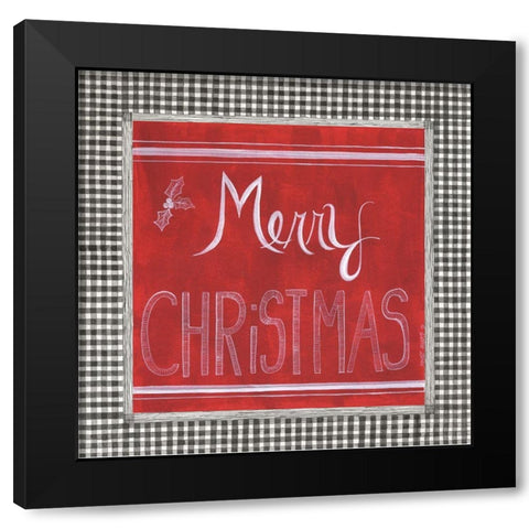 Merry Christmas Black Modern Wood Framed Art Print with Double Matting by Shamp, Cindy