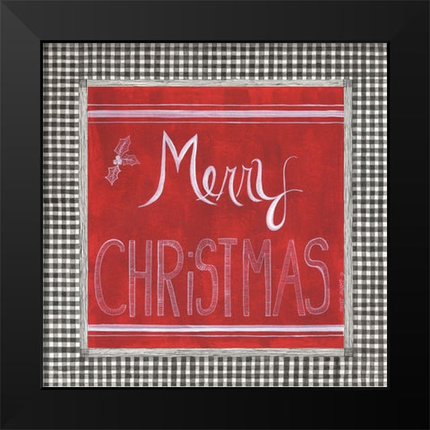 Merry Christmas Black Modern Wood Framed Art Print by Shamp, Cindy