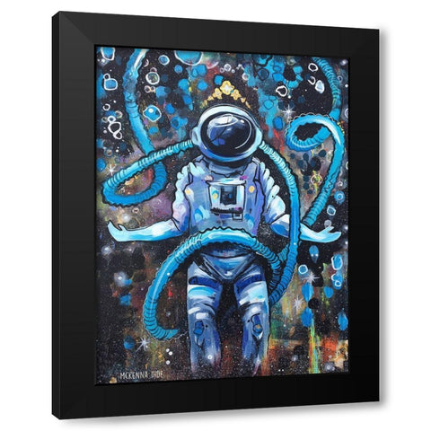 Moonman Black Modern Wood Framed Art Print by Ihde, McKenna
