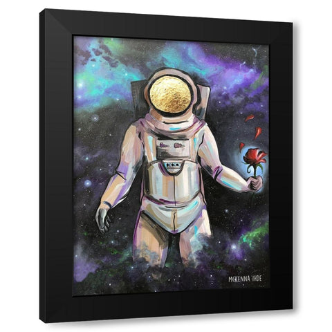 Moonman II Black Modern Wood Framed Art Print by Ihde, McKenna