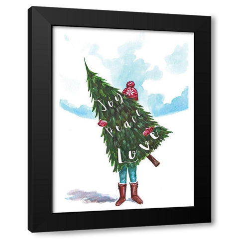 Joy, Peace, Love Black Modern Wood Framed Art Print by Tyndall, Elizabeth