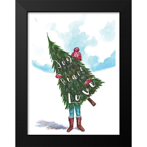 Joy, Peace, Love Black Modern Wood Framed Art Print by Tyndall, Elizabeth