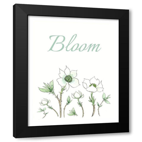 Bloom Black Modern Wood Framed Art Print with Double Matting by Tyndall, Elizabeth
