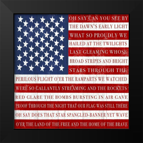 Oh Say Can You See Black Modern Wood Framed Art Print by Tyndall, Elizabeth