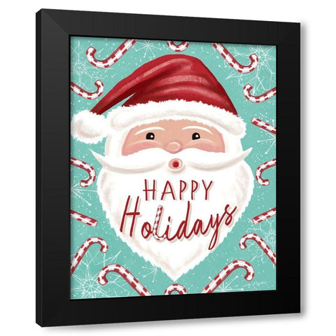 Happy Holidays Black Modern Wood Framed Art Print with Double Matting by Tyndall, Elizabeth