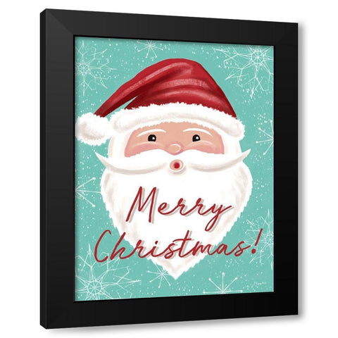 Merry Christmas Black Modern Wood Framed Art Print by Tyndall, Elizabeth
