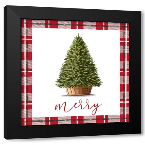 Merry Black Modern Wood Framed Art Print with Double Matting by Tyndall, Elizabeth