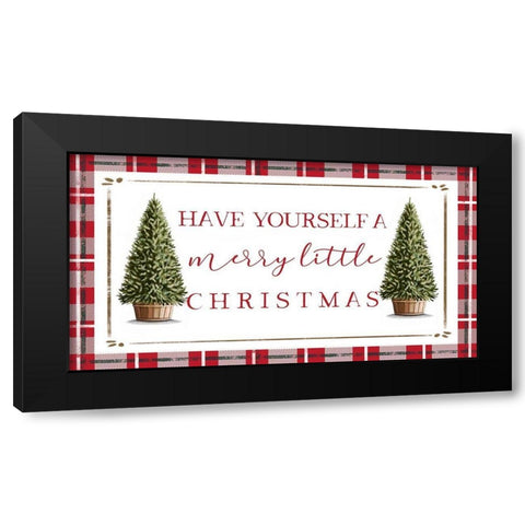 Merry Little Christmas Black Modern Wood Framed Art Print by Tyndall, Elizabeth