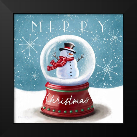 Merry Christmas Black Modern Wood Framed Art Print by Tyndall, Elizabeth