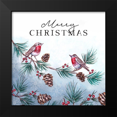 Merry Christmas Black Modern Wood Framed Art Print by Tyndall, Elizabeth