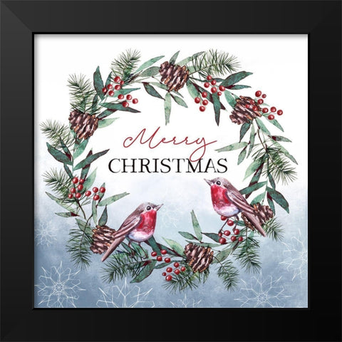 Merry Christmas Black Modern Wood Framed Art Print by Tyndall, Elizabeth