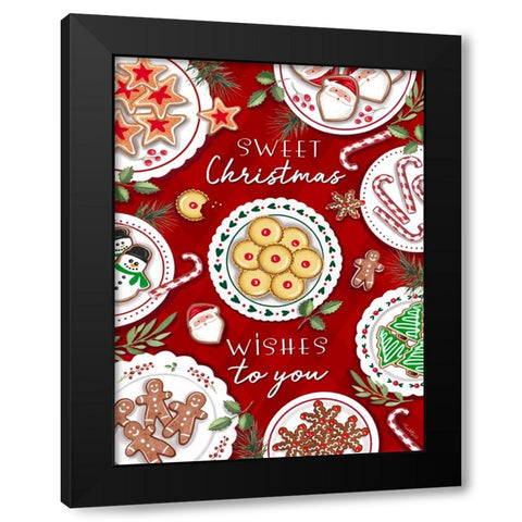 Sweet Christmas Wishes Black Modern Wood Framed Art Print with Double Matting by Tyndall, Elizabeth