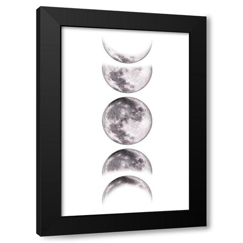 Moon Phases VI Black Modern Wood Framed Art Print by JJ Design House
