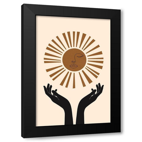 Sun Beam Black Modern Wood Framed Art Print by JJ Design House
