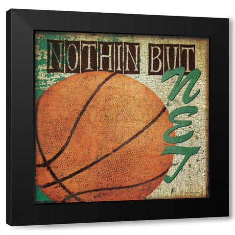Nothin But Net Black Modern Wood Framed Art Print by Moulton, Jo