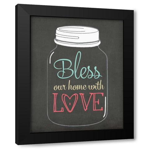 Bless Our Home Black Modern Wood Framed Art Print by Moulton, Jo