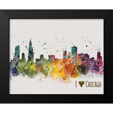 Chicago Black Modern Wood Framed Art Print by Moulton, Jo