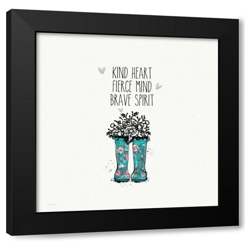 Kind heart Black Modern Wood Framed Art Print with Double Matting by Moulton, Jo