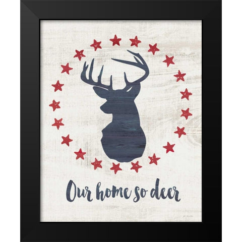 Home So Deer Black Modern Wood Framed Art Print by Moulton, Jo