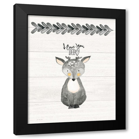 I Love You Deerly Black Modern Wood Framed Art Print with Double Matting by Moulton, Jo