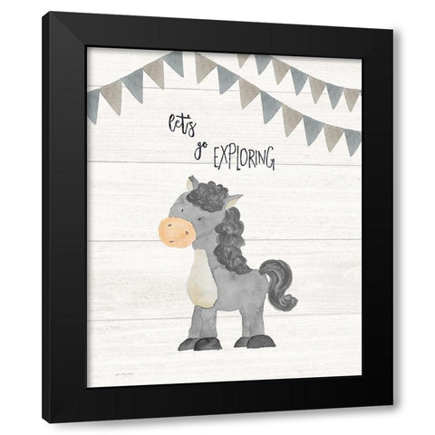 Lets Go Exploring Black Modern Wood Framed Art Print with Double Matting by Moulton, Jo