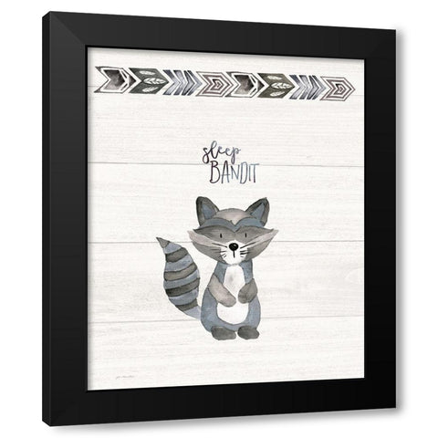 Sleep Bandit Black Modern Wood Framed Art Print by Moulton, Jo