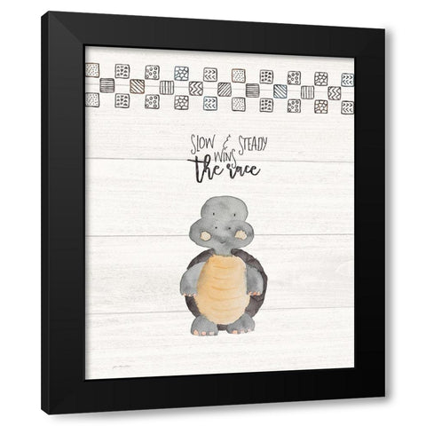 Slow and Steady Black Modern Wood Framed Art Print by Moulton, Jo