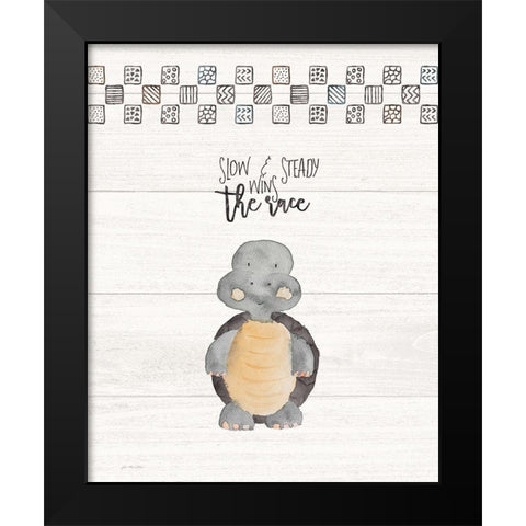 Slow and Steady Black Modern Wood Framed Art Print by Moulton, Jo