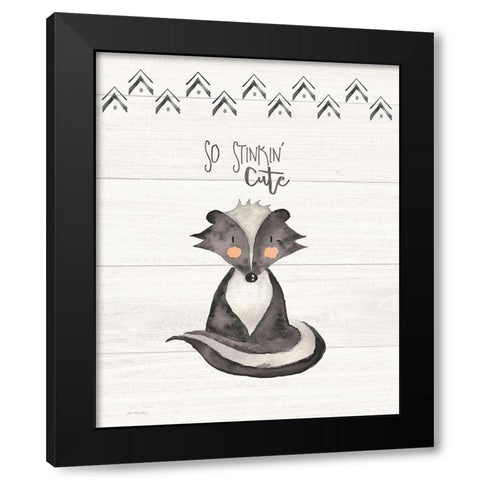 So Stinkin Cute Black Modern Wood Framed Art Print by Moulton, Jo