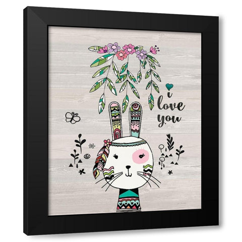 I Love You Black Modern Wood Framed Art Print with Double Matting by Moulton, Jo