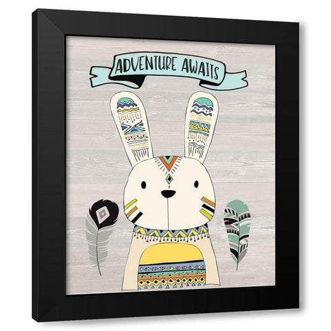 Adventure Awaits Black Modern Wood Framed Art Print with Double Matting by Moulton, Jo