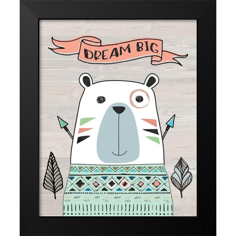 Dream Big Black Modern Wood Framed Art Print by Moulton, Jo
