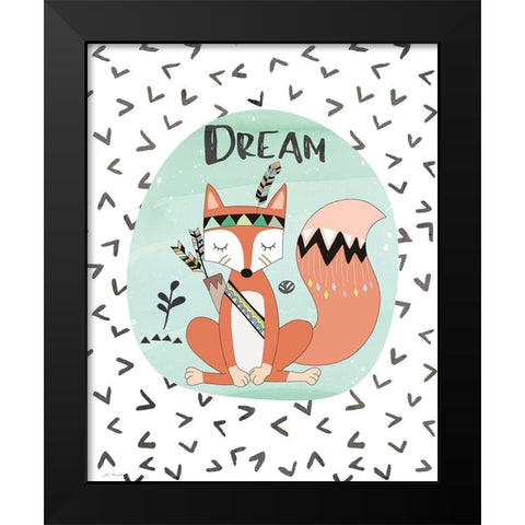 Dream Fox Black Modern Wood Framed Art Print by Moulton, Jo