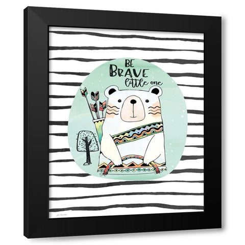 Brave Bear Black Modern Wood Framed Art Print with Double Matting by Moulton, Jo