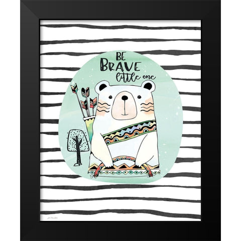 Brave Bear Black Modern Wood Framed Art Print by Moulton, Jo