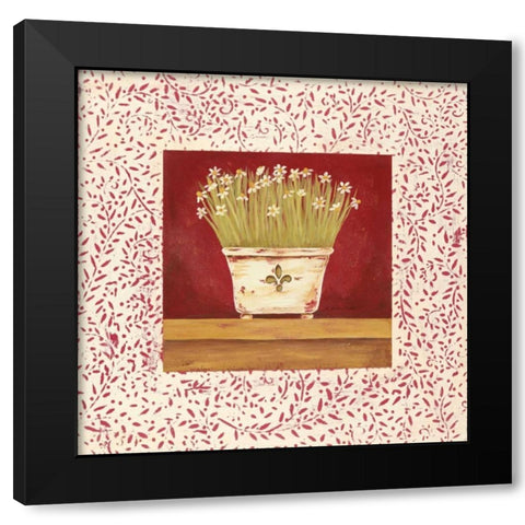 Petit Fleur III Black Modern Wood Framed Art Print with Double Matting by Moulton, Jo