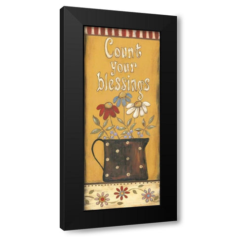 Count Your Blessings Black Modern Wood Framed Art Print by Moulton, Jo