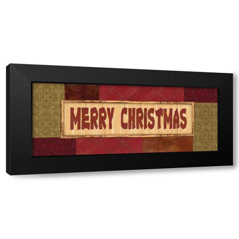 Merry Christmas Black Modern Wood Framed Art Print by Moulton, Jo