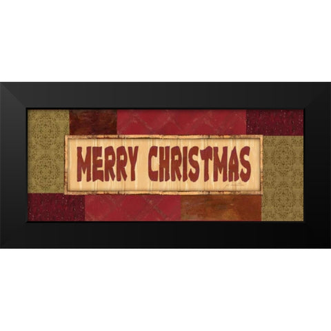 Merry Christmas Black Modern Wood Framed Art Print by Moulton, Jo