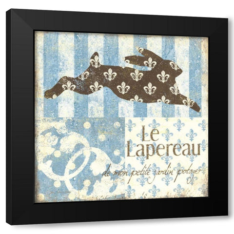 Le Lapereau Black Modern Wood Framed Art Print with Double Matting by Moulton, Jo