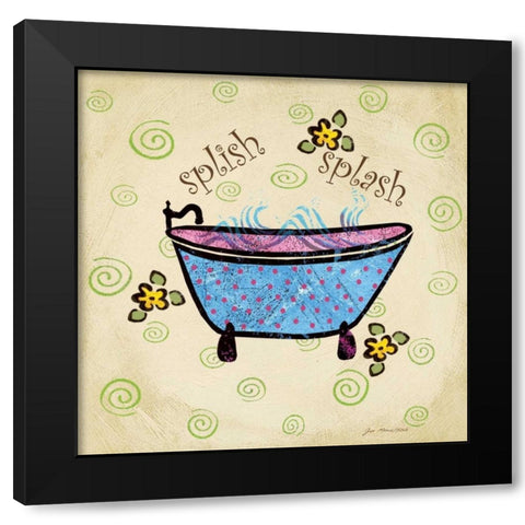 Splish Splash Black Modern Wood Framed Art Print with Double Matting by Moulton, Jo