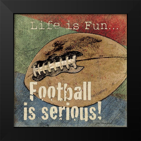 Football Black Modern Wood Framed Art Print by Moulton, Jo
