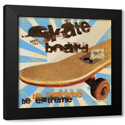 Skateboard Black Modern Wood Framed Art Print with Double Matting by Moulton, Jo