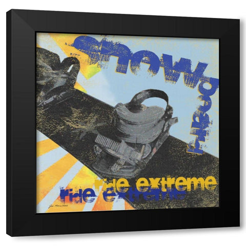 Snowboard Black Modern Wood Framed Art Print by Moulton, Jo